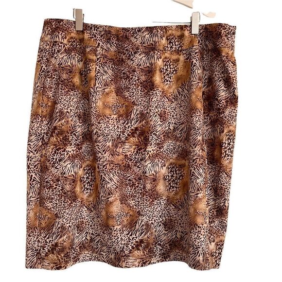 Chico's Dresses & Skirts - Vintage Chico’s Animal Print Faux Suede A-Line Skirt Cheetah + Tiger Size XL 16